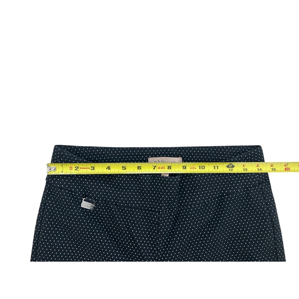 Philosophy Petite Black Polka Dot Bermuda Shorts Womens PM Stretch Flat Front - Picture 4 of 7